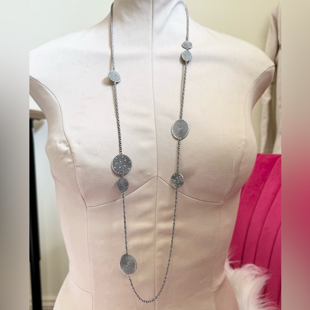 David Yurman Diamond Coil Long Necklace .925 - Picture 6 of 8
